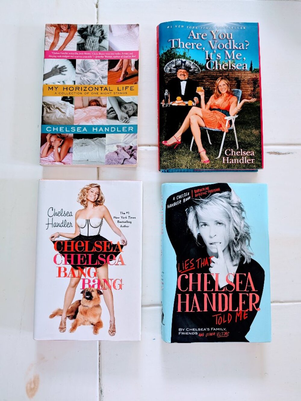 Lot of 4 Chelsea Handler 1st Ed Books Chelsea Bang Bang Vodka Lies Horizontal